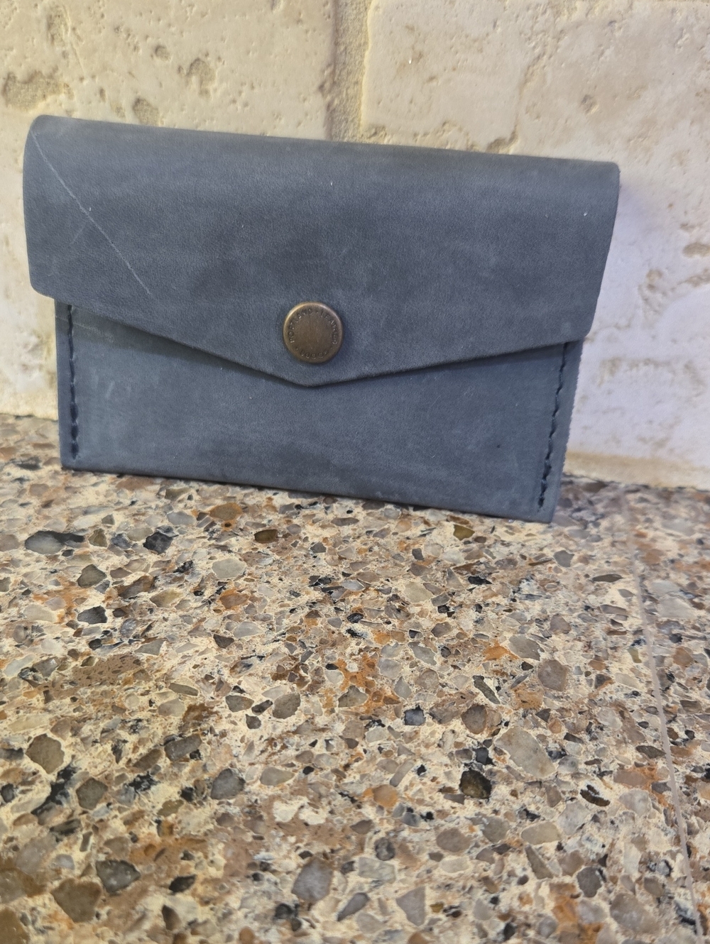 Portland Leather Goods Snap Envelope Wallet Storm Color